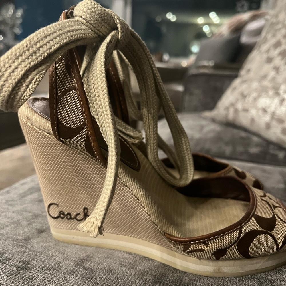 Authentic Coach Wedge Sandals (brown)